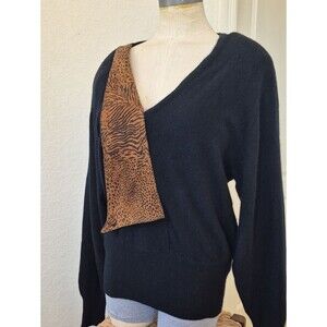 Argentina Vintage 75% Wool & 25% Rabbit Fur, Sweater With Animal Print Panel